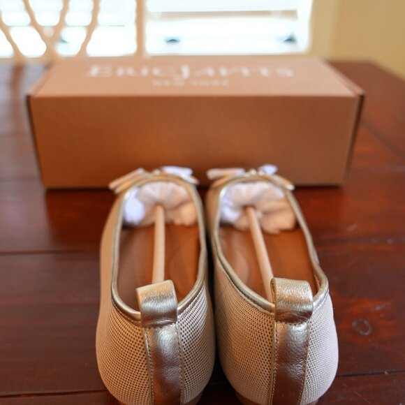 Eric Javits - Parris Gold Leather Ballet Flats Women's Size 6.5 - Picture 3 of 7